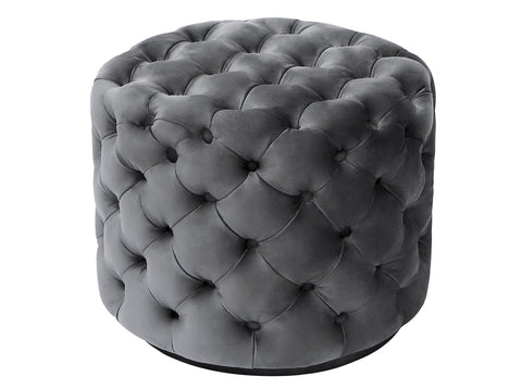 Sophia -Chesterfield Velvet Footstool, Tufted Pouffe, 50x45cm-Ottomans and Footstools-Belle Fierté