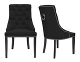 Savannah - Black Chesterfield Knocker Dining Chair, Set of 2-Chair Set-Belle Fierté