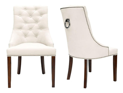 Savannah - Cream Chesterfield Knocker Dining Chair, Set of 2-Chair Set-Belle Fierté