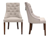 Savannah - Mink Chesterfield Knocker Dining Chair, Set of 2-Chair Set-Belle Fierté