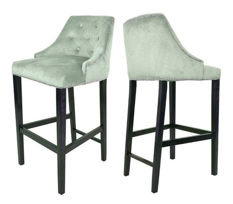 Sharon - Sage Green Kitchen Stool, Luxury Bar Chair, Set of 2-Bar chair-Belle Fierté