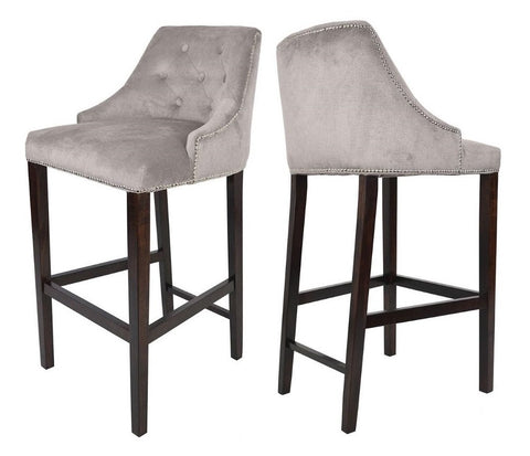 Sharon - Taupe Kitchen Stool, Luxury Bar Chair, Set of 2-Bar chair-Belle Fierté