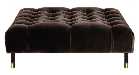 Sophie - Brown Velvet Cocktail Ottoman, 80cm Upholstered Coffee Table-Ottomans and Footstools-Belle Fierté