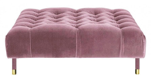Sophie - Dark Pink Velvet Cocktail Ottoman, 80cm Upholstered Coffee Table-Ottomans and Footstools-Belle Fierté