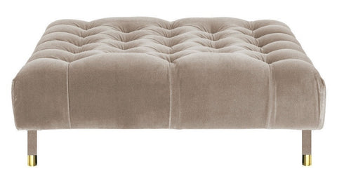 Sophie - Mink Velvet Cocktail Ottoman, 80cm Upholstered Coffee Table-Ottomans and Footstools-Belle Fierté