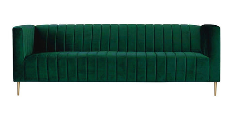 Seyan - Emerald Velvet Modern 3 Seater Sofa-Sofa-Belle Fierté