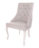 Lillian - Shabby Chic Chesterfield Velvet Dining Chair with Crystals-Chair-Belle Fierté