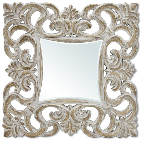 Francesco - Shabby Chic Wooden Frame Mirror-Mirrors-Belle Fierté
