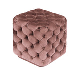 Nicole - Chesterfield Velvet Footstool, Tufted Pouffe, 45x45cm-Ottomans and Footstools-Belle Fierté