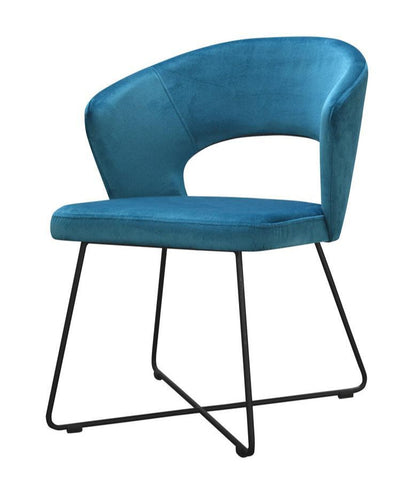 Riley - Metal Base Velvet Dining Chair-Chair-Belle Fierté