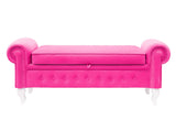 Large Velvet Ottoman, Upholstered Bench with a Storage Box-Benches & Ottomans-Belle Fierté