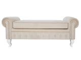 Large Velvet Ottoman, Upholstered Bench with a Storage Box-Benches & Ottomans-Belle Fierté