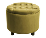 Disar - Elegant Tufted Storage Footstool, 50x43cm-Ottomans and Footstools-Belle Fierté