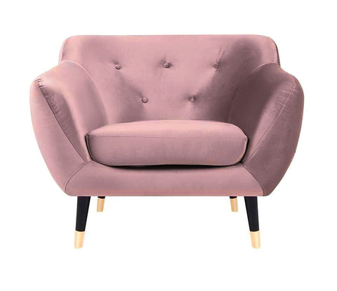 Violetta - Blush Pink Velvet Retro Style Armchair-Armchair-Belle Fierté