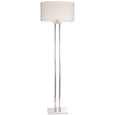 Edgar - White Shade Chrome Base Floor Standing Lamp-Floor Lamp-Belle Fierté
