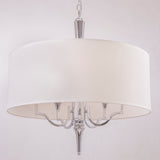 VERA - 5 Light Ceiling Lamp, White Shade Chrome Chandelier-Chandelier-Belle Fierté