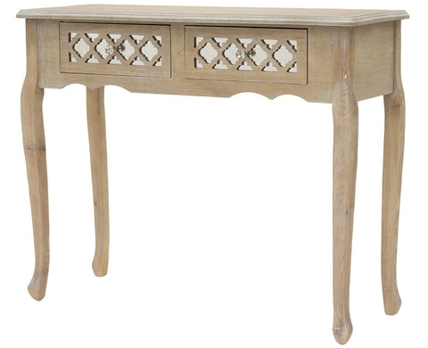 MIGUEL- Wooden Glass Console Table, Shabby Chic Console Table-Console table-Belle Fierté