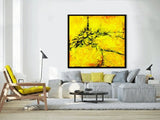 Handmade Acrylic Canvas Abstract Painting, 80x80cm - "Yellow"-Wall art-Belle Fierté