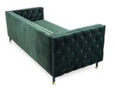 Acerra - Green Velvet Sofa, Chesterfield Sofa, 230x85x75cm-Sofa-Belle Fierté