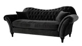 Abbey - Luxury 3 Seater Curved Back Sofa, Chesterfield Velvet Sofa-Sofa-Belle Fierté