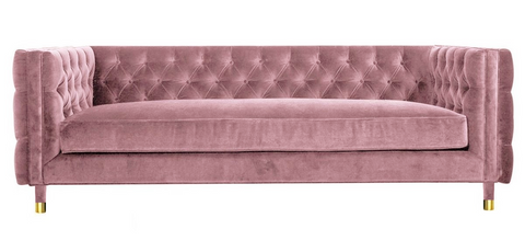 Acerra - Pink Velvet Sofa, Tufted Chesterfield Sofa, 230x85x75cm-Sofa-Belle Fierté