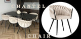 Chantel - Beige Velvet Dining Chair, Black Metal Leg, Set of 2-Chair Set-Belle Fierté