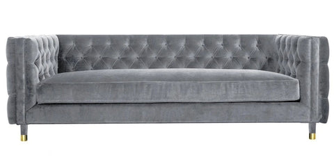 Acerra - Grey Velvet Sofa, Tufted Chesterfield Sofa, 230x85x75cm-Sofa-Belle Fierté