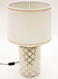 Lorenzo - Glamour White and Gold Table Lamp 63 cm-Table Lamp-Belle Fierté