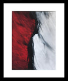 Framed White and Red Abstract Painting 52x42cm-Wall art-Belle Fierté