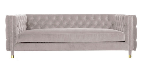 Acerra - Mink Velvet Sofa, Tufted Chesterfield Sofa, 230x85x75cm-Sofa-Belle Fierté