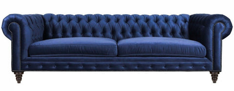 Brompton - Large 3 Seater Chesterfield Velvet Sofa-Sofa-Belle Fierté