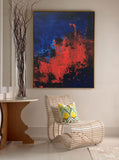 Abstract Handmade Acrylic Painting on Canvas - "Red n Blue"-Wall art-Belle Fierté