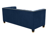 Casper - Contemporary Chesterfield Velvet Armchair Sofa Set - Navy Blue-Sofa Set-Belle Fierté