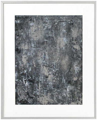 Framed Grey and Silver Abstract Painting-Wall art-Belle Fierté